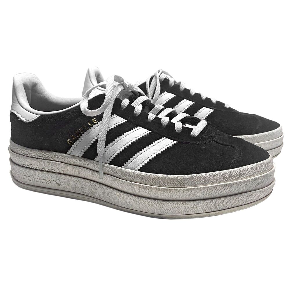 Adidas Women’s Gazelle Bold Platform Shoes Size 7 Core Black/Cloud White HQ6912